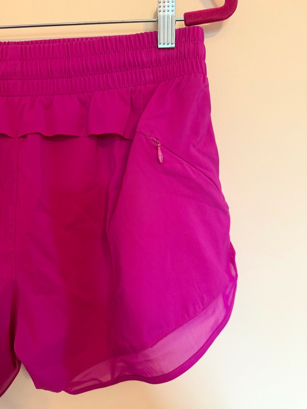 Athleta Mesh Racer Run Mid Rise Short in Magenta - Picture 8 of 10